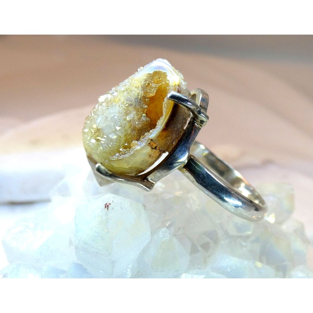 Spiralite Fossilized Quartz Crystal Shell Sterlin… - image 3